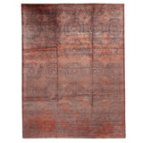 Oriental Area Rug in Rust/Gray/Burgundy
