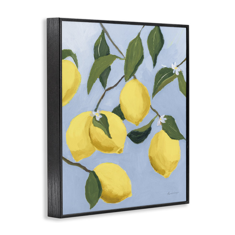 Arbre à citronnier à enroulement, estampe numérique par Pamela Munger, Giclée encadrée noir minuit, H 14 po x l 11 po