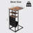 C Shaped End Table for Couch, C Shaped Side Table with Storage Bag, C Table for Sofa with 2 Storage Shelf, Black With Socket-1482084751