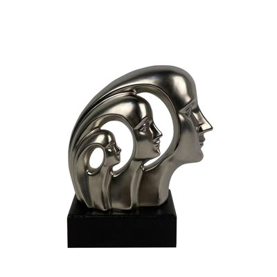 Figurine Modern Accents Home Decor, Human 3 Face Thinker Sculpture Statue for Living Room