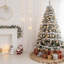 Jupe de sapin de Noël en lin et toile de jute à volants – Cache-pied de sapin rustique pour décoration des fêtes et de la saison