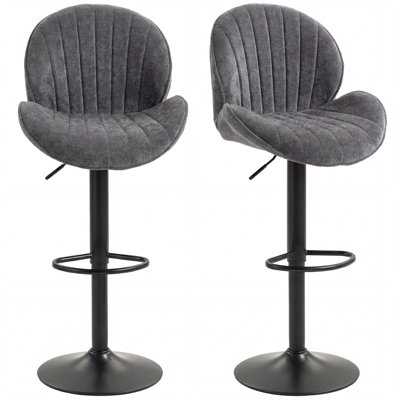 Swivel Upholstered Adjustable Height Bar Stool