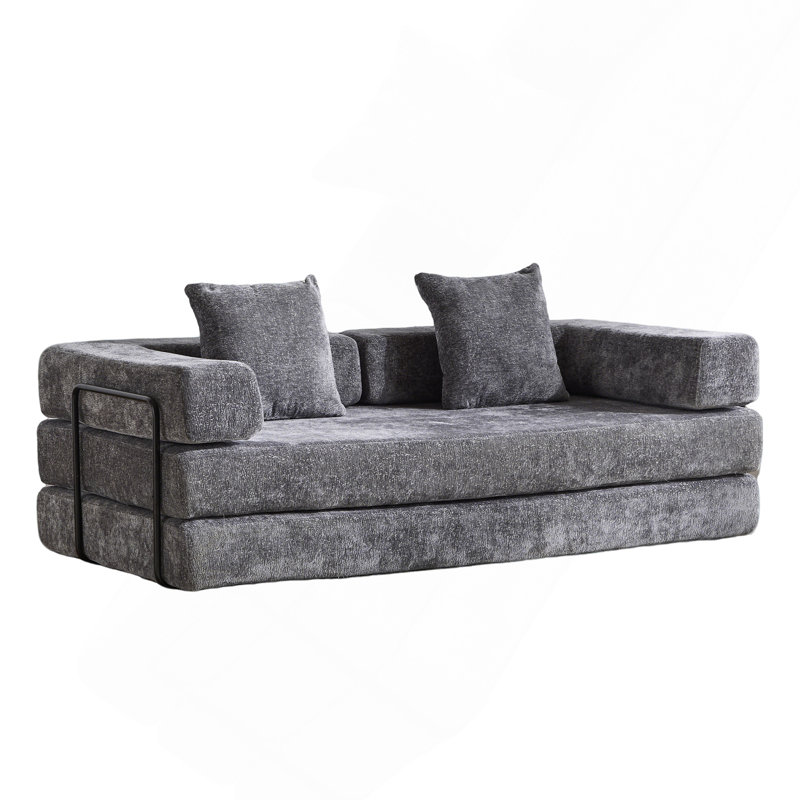 Canapé-lit Bonress, Chenille grise foncée