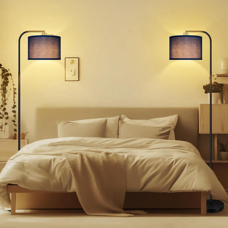 Dimmable Floor Lamp For Living Room,Arc Sofa Lamps With Remote Control,Stepless Dimmable & Colors Temperature,2700K-6500K,67 In,Tall Modern Standing Lamp For Bedroom Study Room Office,White