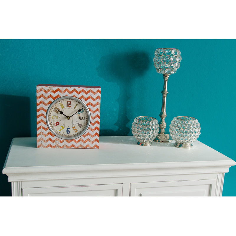 Analogue Wood Quartz Movement / Crystal Tabletop Clock in