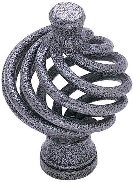Flanders Oversized 1 1/4" Diameter Birdcage Knob, Satin Steel, 1.5" H x 1.5" W x 2.13" D