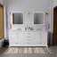 Meuble-lavabo double 80 po X P 22 po D, avec plateau en marbre de culture-788576284