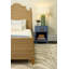 Bed Frame with Arched Headboard, Side Rails, and Footboard in Rattan with Wood Feet-6313011