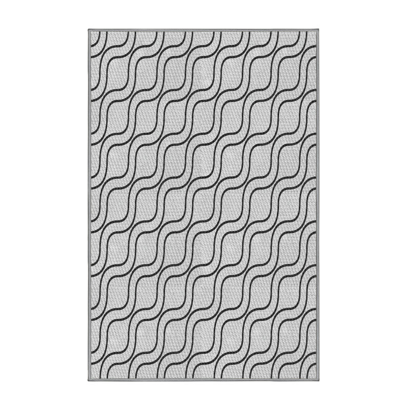 Tapis zone grise à motifs, Rectangle 5 pi x 7 pi