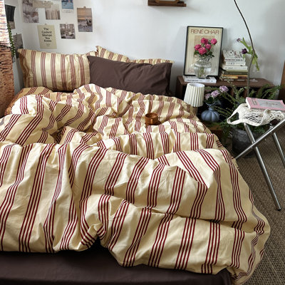 Vintage 3-Piece Cotton Duvet Cover Set With Pillow Shams