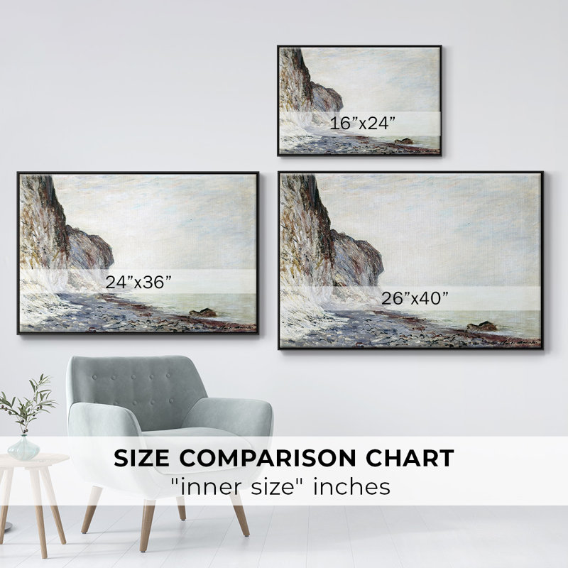 Cliff, 1882, reproduction d'art sur toile, H 27 po x l 41 po x P 2 po, Toile avec cadre flottant noir