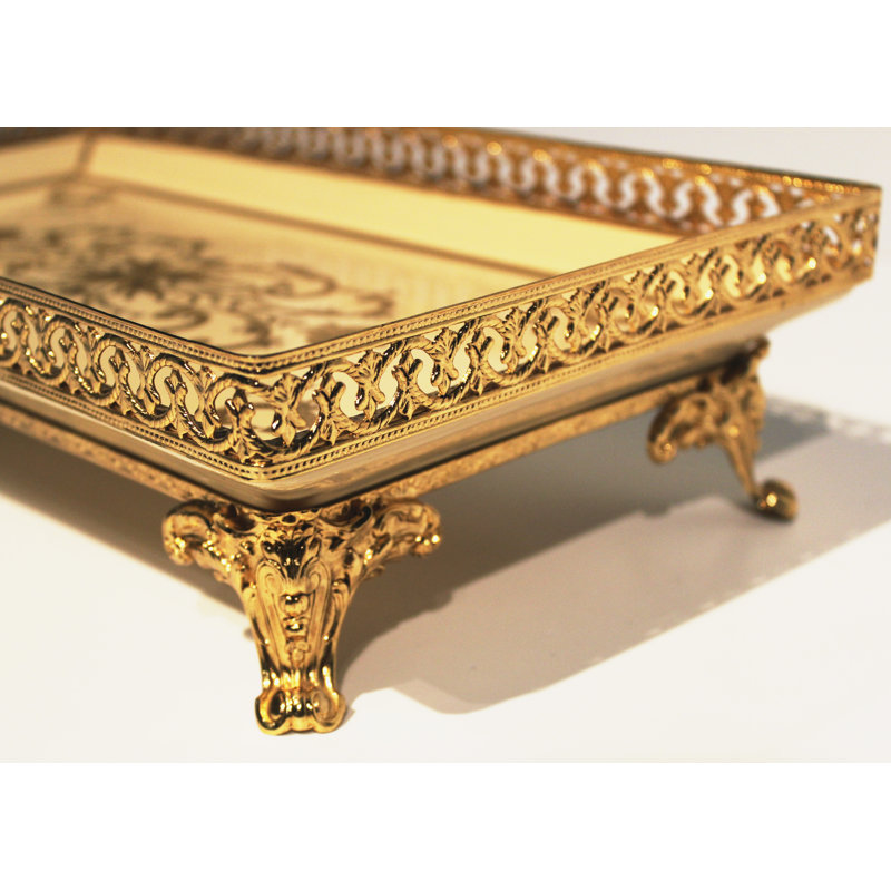 Hand-Painted Gold Porcelain Decorative Tray