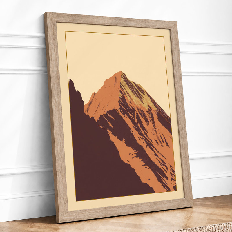 Mountain Peak At Dawn Geometric - Print, Oak, A4 - 29.7 x 21.0 cm