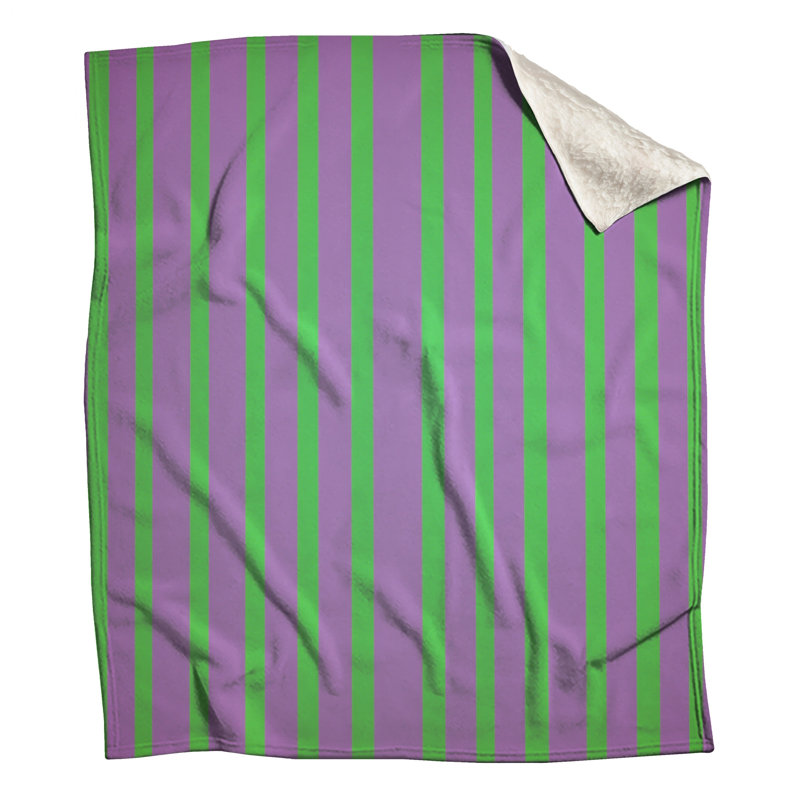 Couvertures à rayures mauves et vertes, 60in W x 80in H