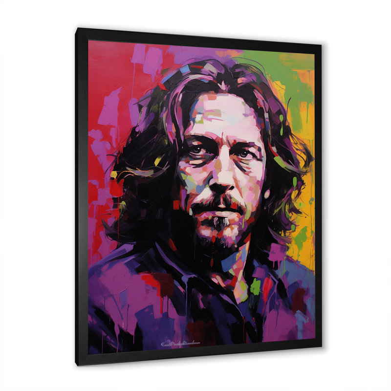 Violet Vedder Portrait sur toile, Cadre simple noir, H 32 po x l 24 po x P 1 po