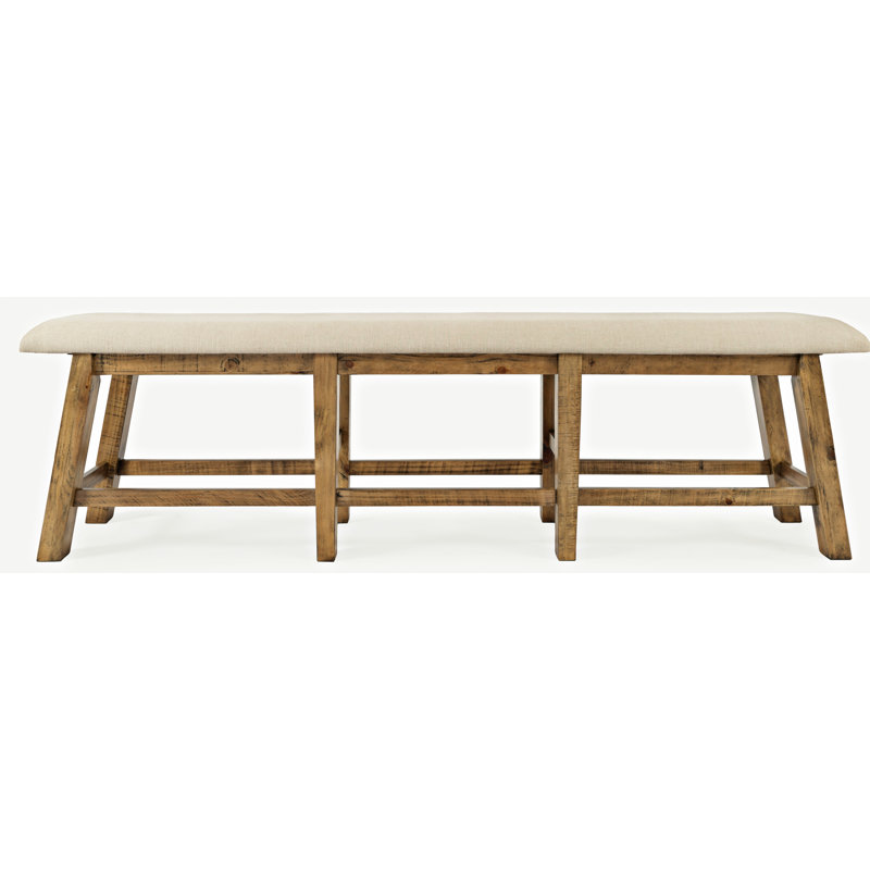 Banc de salle à manger rembourré Fahrettin, Brun, H 24 po x l 85 po x P 15 po