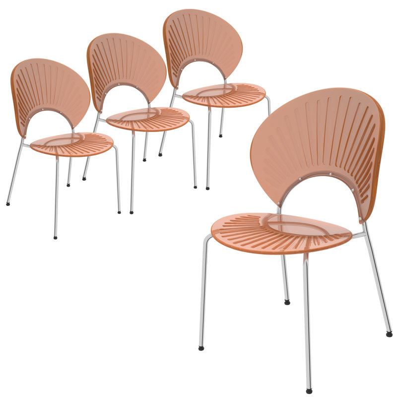 Kayahna 17.52'' H Metal Stacking Side Chair, Amber, 4