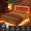Lit plateforme tapissier avec lumières DEL, port de charge, lit flottant-500637188-510340983