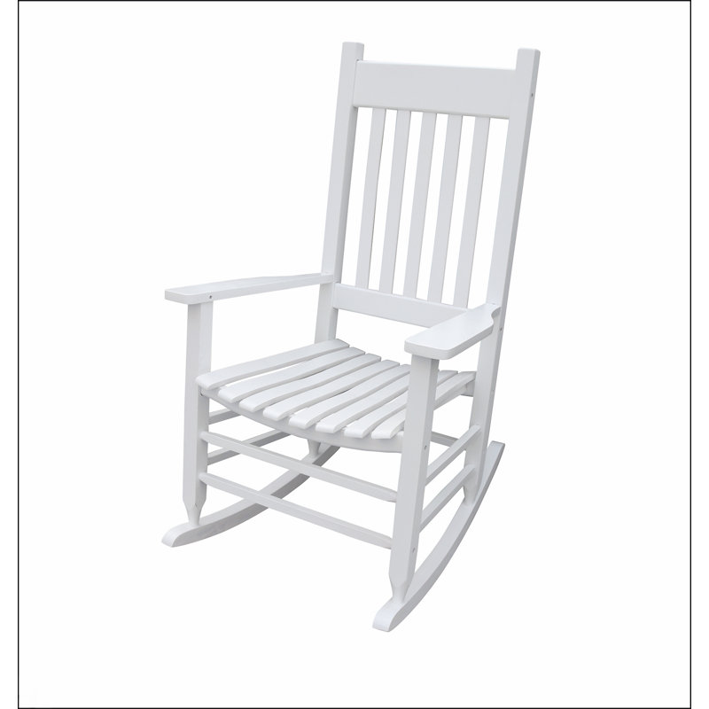 Chaise berçante confortable en bois franc pour vous détendre dans divers espaces extérieurs, durable et facile à assembler