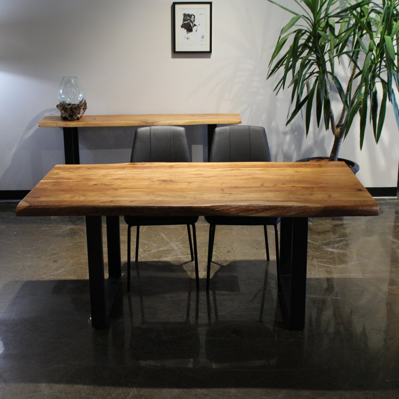 Table de salle à manger 84 "Digirolamo, Noir, L 84 po x l 40 po, Bois de sheesham gris