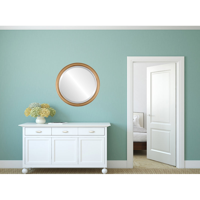 Newburyport Wood Flat Wall Mirror, 15" x 15"
