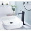 Robinet de salle de bain avec bec cascade, poignée à un trou, acier inoxydable noir mat et accrédité, rouille, aérateur de 1,2 gallon par minute, bonde escamotable, 500 000 cycles, débit, assemblage-123061713