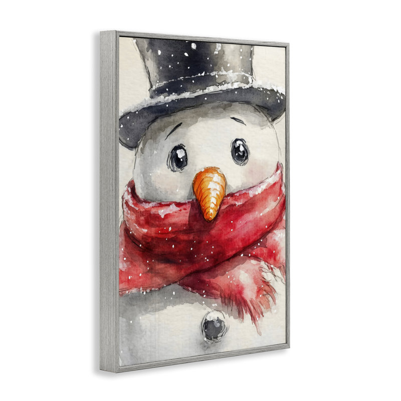 Gros plan, bonhomme de neige, estampe numérique, design par Petal Prints Design, H 30 po x l 20 po