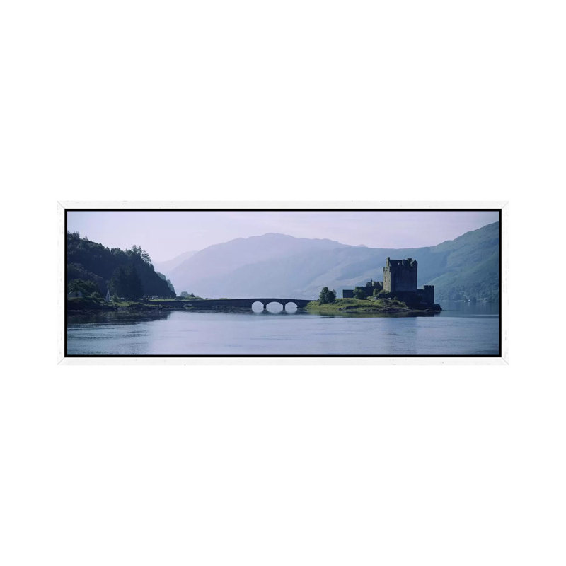Castle At The LakesideEilean Donan Castle, Loch Duich, Highlands Region, Scotland by Panoramic Images - Floater Frame Panoramic Gallery-Wrapped Canvas Giclée on Canvas