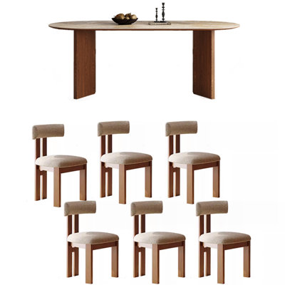 Retro Durable Rock Plate Dining Table Sets.