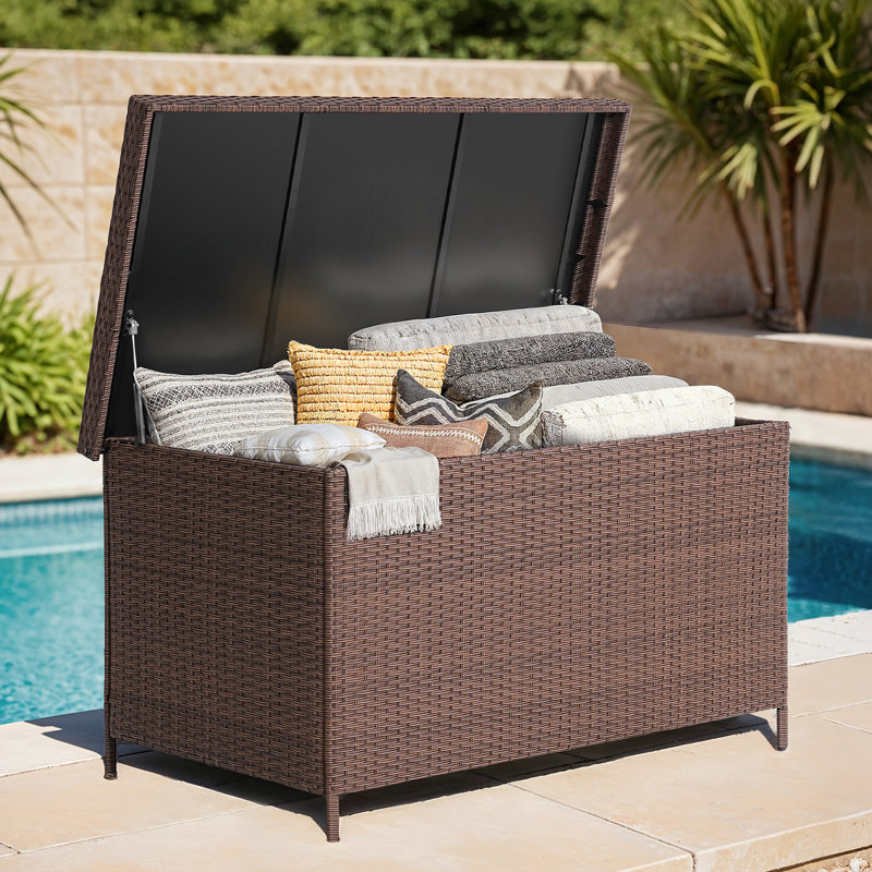 158 Gallon Extra Large Durable Resin Outdoor  Storage  Waterproof Deck Box, Brown