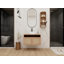 Meuble-lavabo de 30 po avec lavabo d'art en céramique et support de rangement, 2 portes à fermeture douce, conception à fixation flottante, contreplaqué (emballage KD)