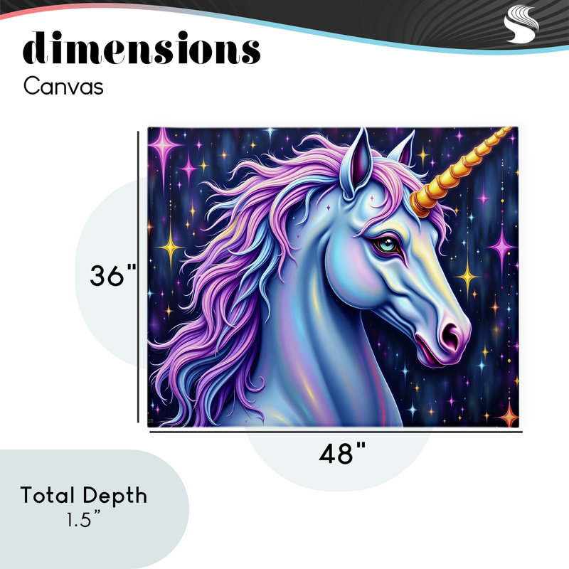 Toile de licorne Star Dancer, conception de Tabz Jones, H 36 po x l 48 po