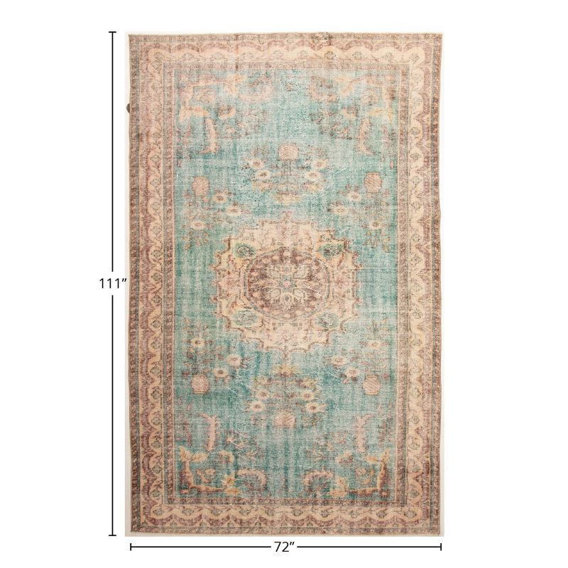 Hand Knotted Oriental Area Rug in Blue