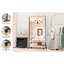 Miroir 67 po x 40 po noir avec cadre en métal, roulettes, miroir carré pour chambre à coucher et divers espaces