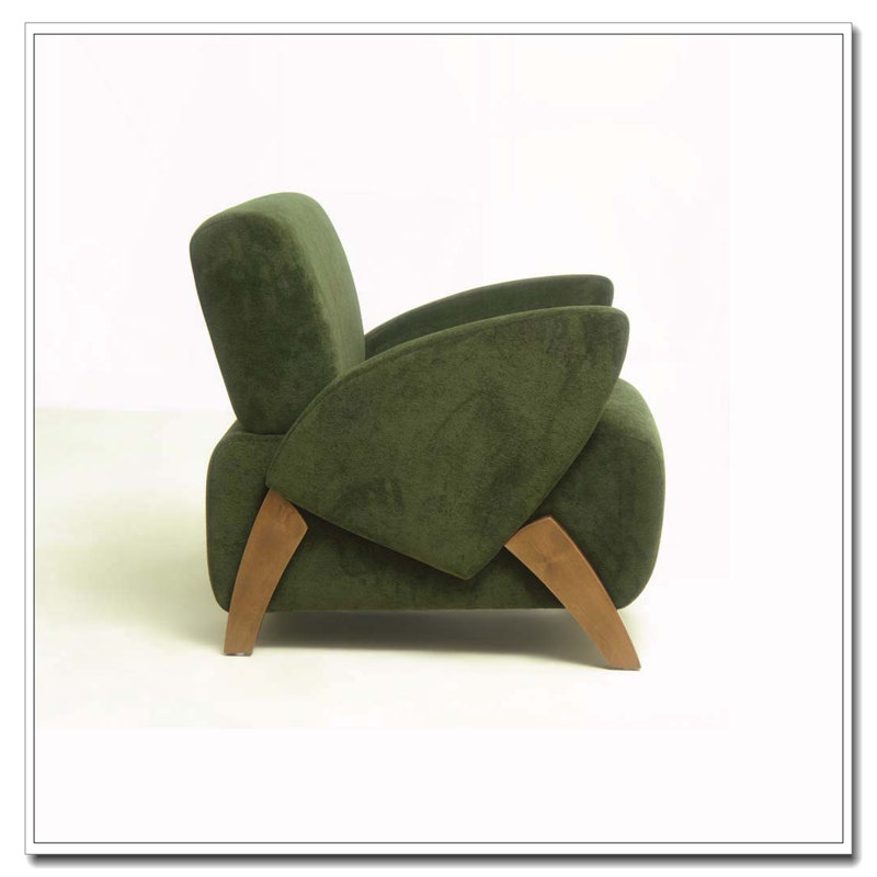 Fauteuil d'appoint en velours 28,15 pouces, Vert foncé