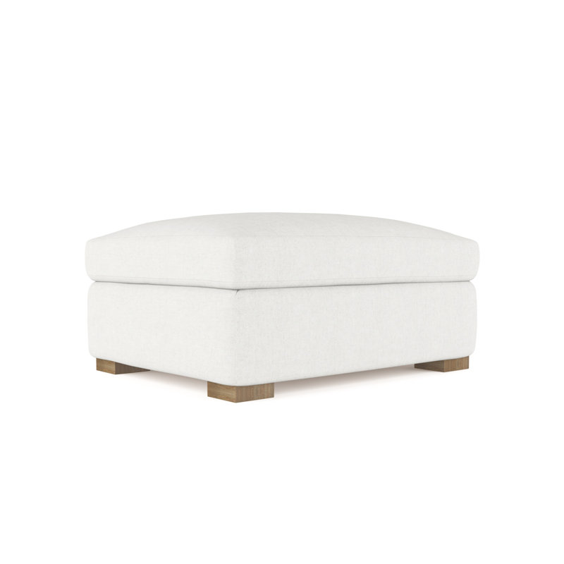 Crosby Ottoman, Plush Velvet Oyster, Dark Brown
