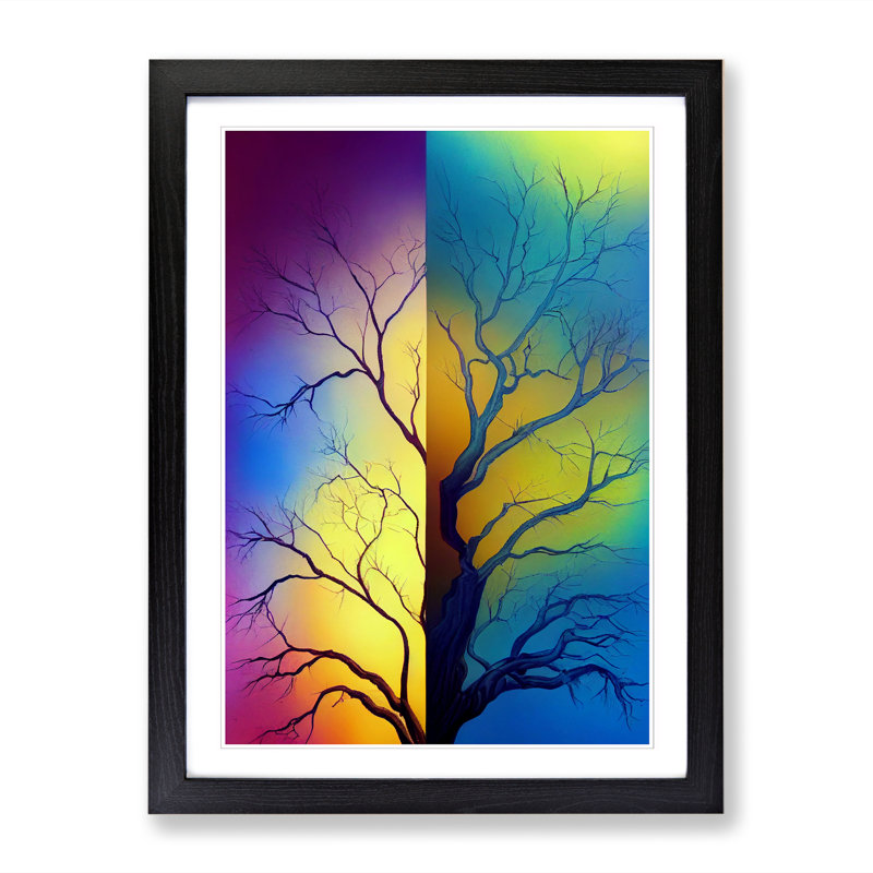 Tree Colours Vol.2 1 Piece Single Picture Frame Wall Art, 46cm H x 34cm W x 2cm D, Walnut