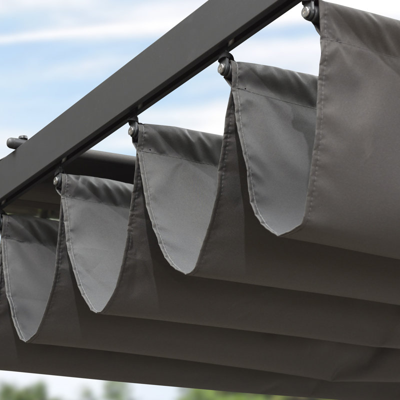 PURPLE LEAF Pergola Shade Cover for 10' X 12' Deck Porch Outside Outdoor Retractable Durable Fabric Canopy Replacement Top Only, Gray