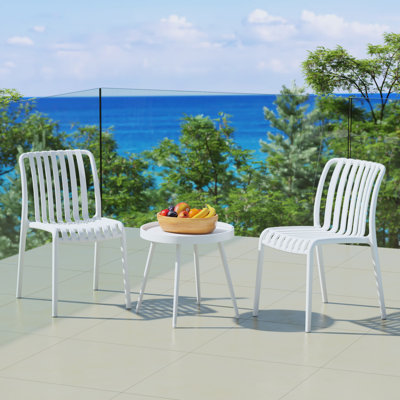 Chaise d'extérieur 3 pièces avec table d'appoint 3 pièces
