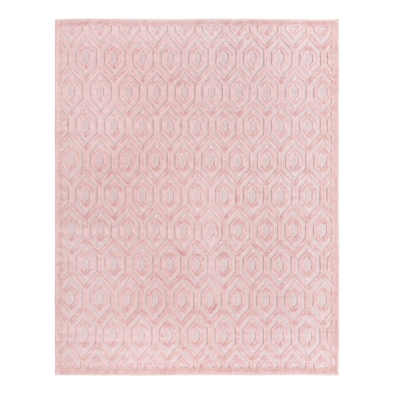 Tapis intérieur / extérieur rose Hearon, Rectangle 7 pi 10 po x 10 pi