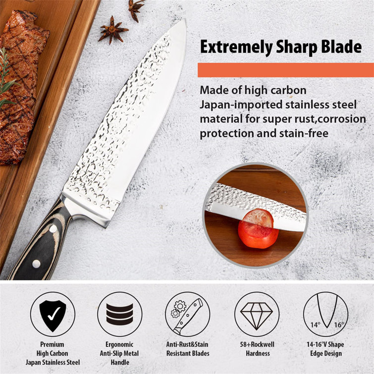 Transparent.0 15 Piece High Carbon Stainless Steel Knife Block Set