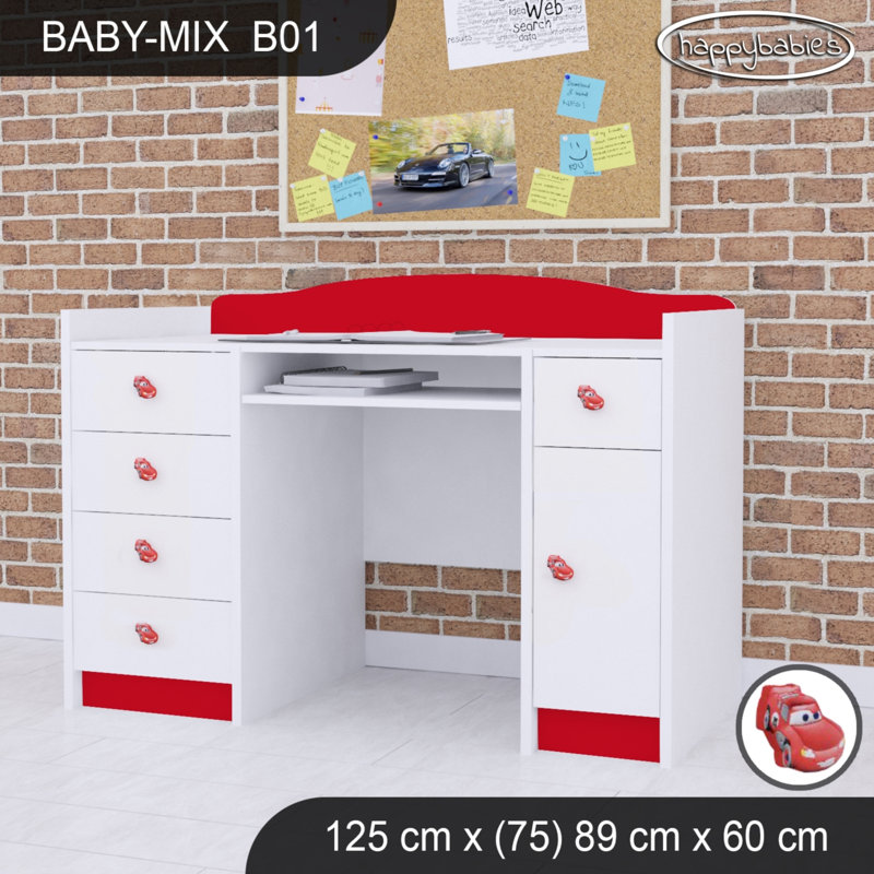 125cm Computer Desk, Red
