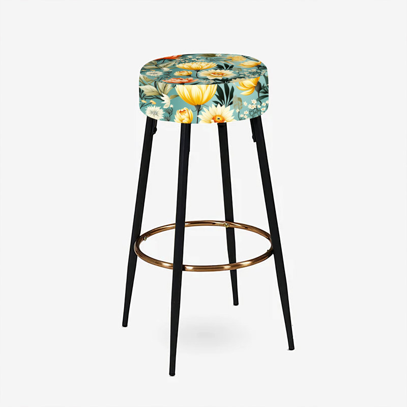 Ensemble de 2 tabourets de bar éclectiques jaune et vert