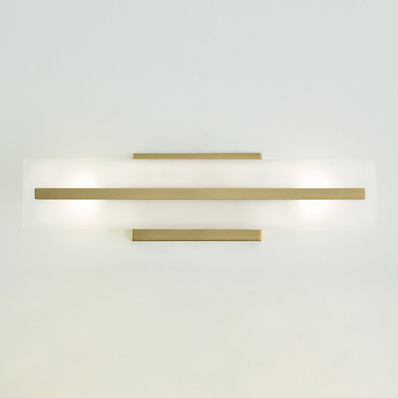 2 - Light Dimmable Vanity Light, Satin Brass