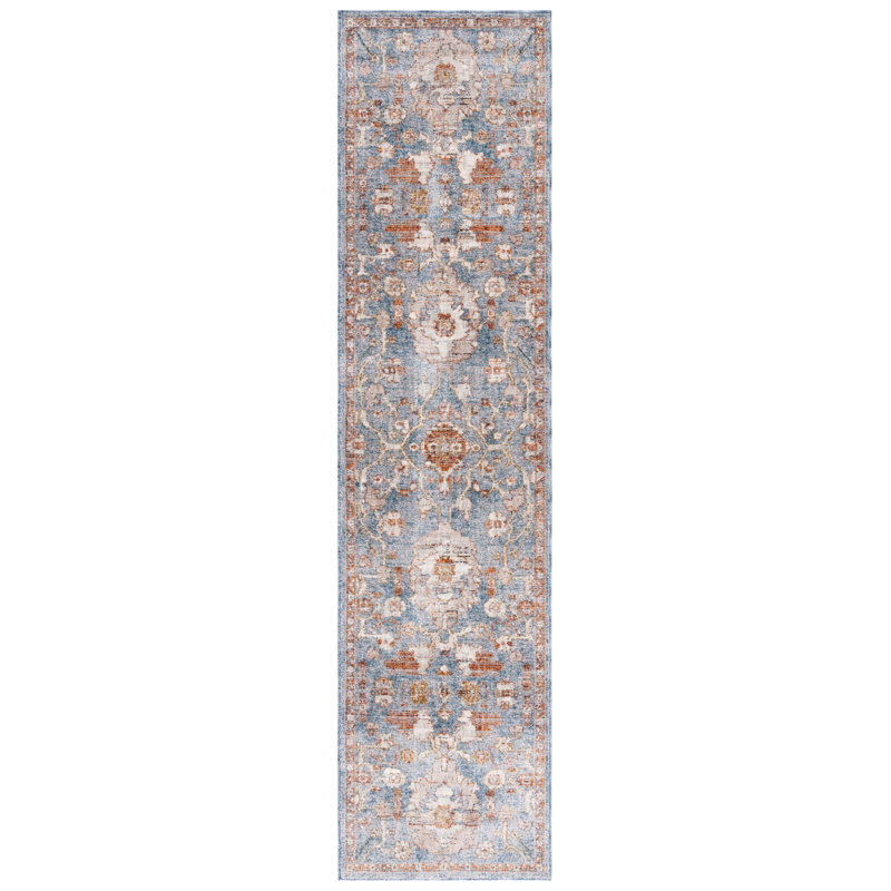 Tapis gris / bleu Heirloom 728, Tapis de couloir 2 pi x 8 pi