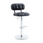 Ensemble de 2 tabourets de bar à hauteur ajustable, revêtement en similicuir noir avec base et repose-pieds chromés, tabourets modernes et confortables