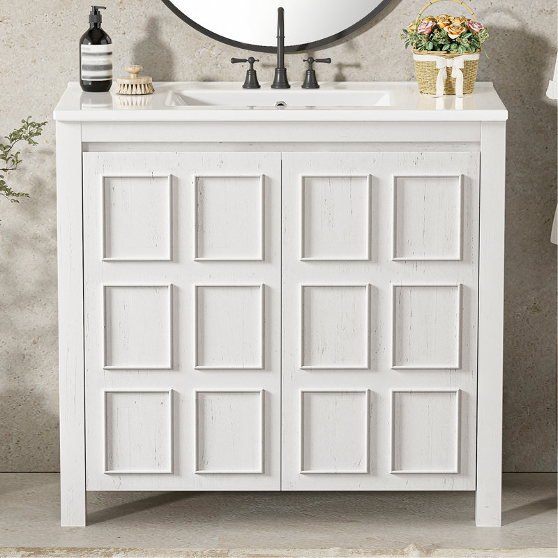 Meuble-lavabo mural l 17,9 po x P 36,49 po x H 34,05 po