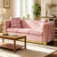 Ensemble canapé Chesterfield convertible 2 pièces en velours avec causeuse-135317384