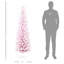 Arbre de Noël artificiel enneigé 6 pi, arbre de Noël mince avec branches réalistes et base en plastique pour décoration d'intérieur, rose-712922871-712922865