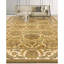 Hand Knotted Wool Oriental Area Rug in Gold And Ivory